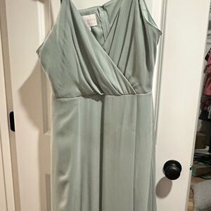 Birdy Grey Green Sleeveless Wrap Midi Gown